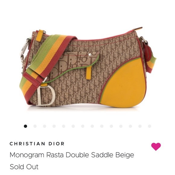 Rare Monogram Rasta Double Saddle Beige ❤️💛💚 - Picture 1 of 14